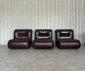 Italian Burgundy Leather Lounge Chairs – Set of 6 - COLLECTORS RDAM