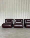Italian Burgundy Leather Lounge Chairs – Set of 6 - COLLECTORS RDAM