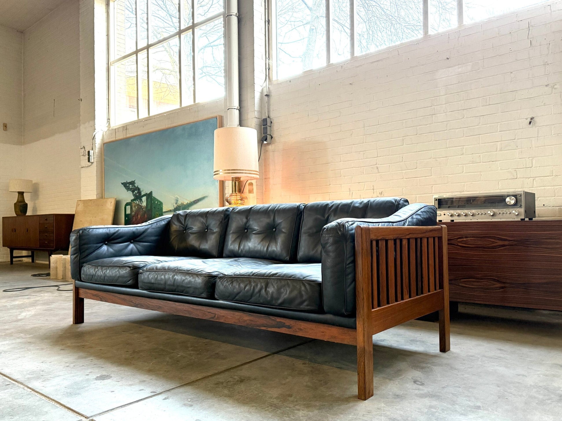 Monte Carlo bank palissander en zwart leer, Ingvar Stockum - COLLECTORS RDAM