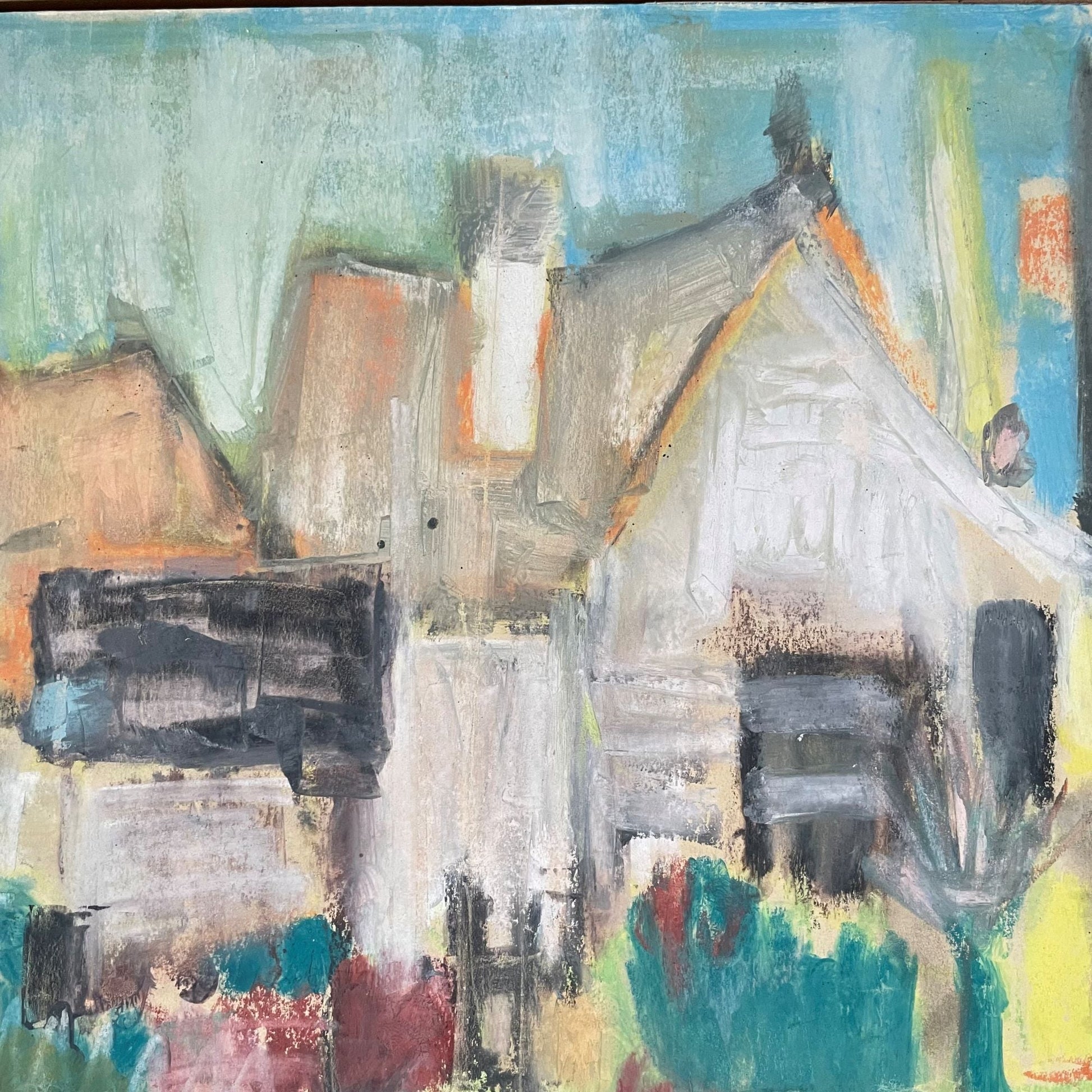 Painting, gouache and pastel chalk, Jacques Daufin, 1960s - COLLECTORS RDAM