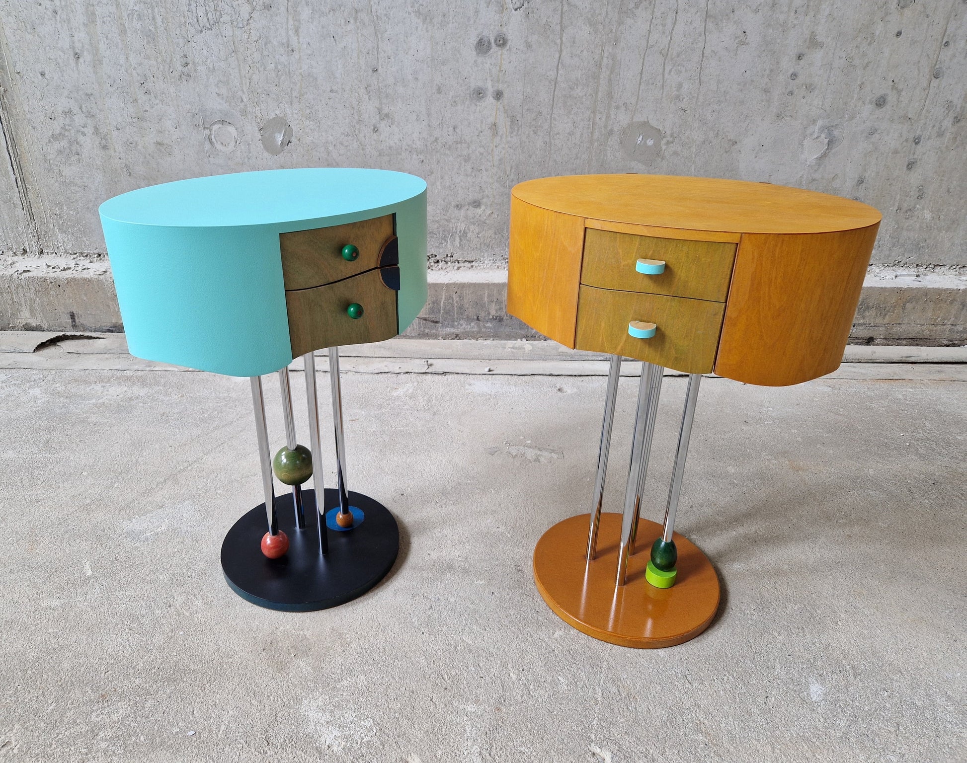Pair of Postmodern Memphis Milano Style Side Tables, 1980s - COLLECTORS RDAM