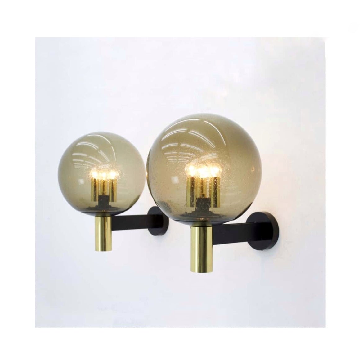 Rare set of large wall lights, Glashütte Limburg, Germany, 1970s - COLLECTORS RDAM