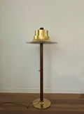 Scandinavian design floorlamp, oak base,aluminium shade – Norlett Elit, Sweden, 1970s - COLLECTORS RDAM