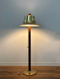 Scandinavian design floorlamp, oak base,aluminium shade – Norlett Elit, Sweden, 1970s - COLLECTORS RDAM