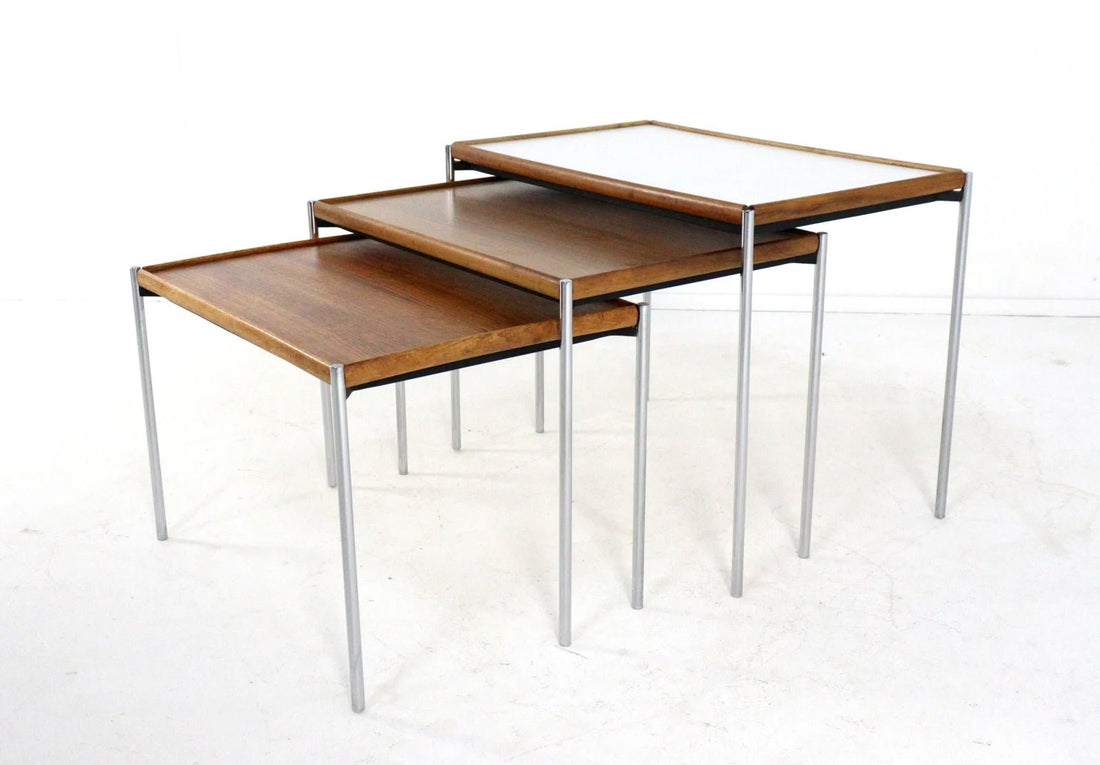 Set of 3 nest of tables Lämmle and Co with turnable tops - COLLECTORS RDAM