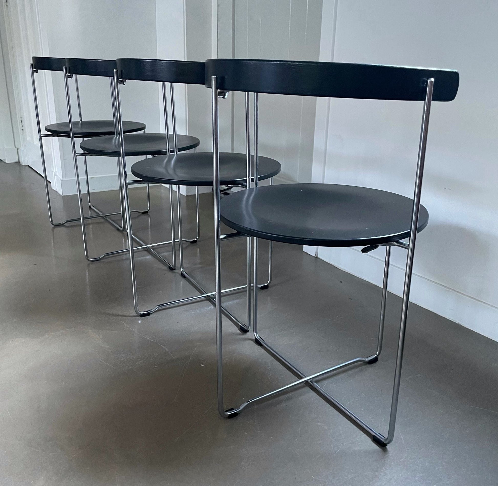 Set of 4 foldable chairs ‘Soley’, V. Hardarson for Kusch & Co, 80s - COLLECTORS RDAM