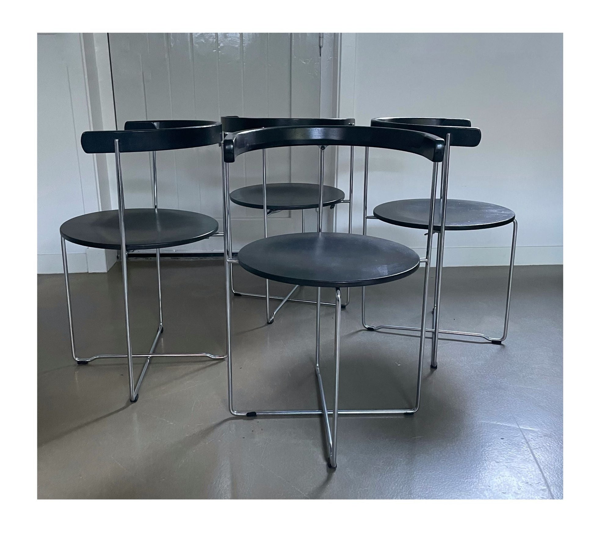 Set of 4 foldable chairs ‘Soley’, V. Hardarson for Kusch & Co, 80s - COLLECTORS RDAM