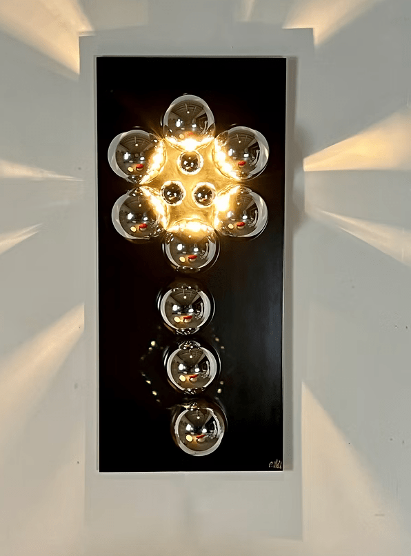 Space Age wall lamp / art piece by Studio EF, Italy 1970's - COLLECTORS RDAM