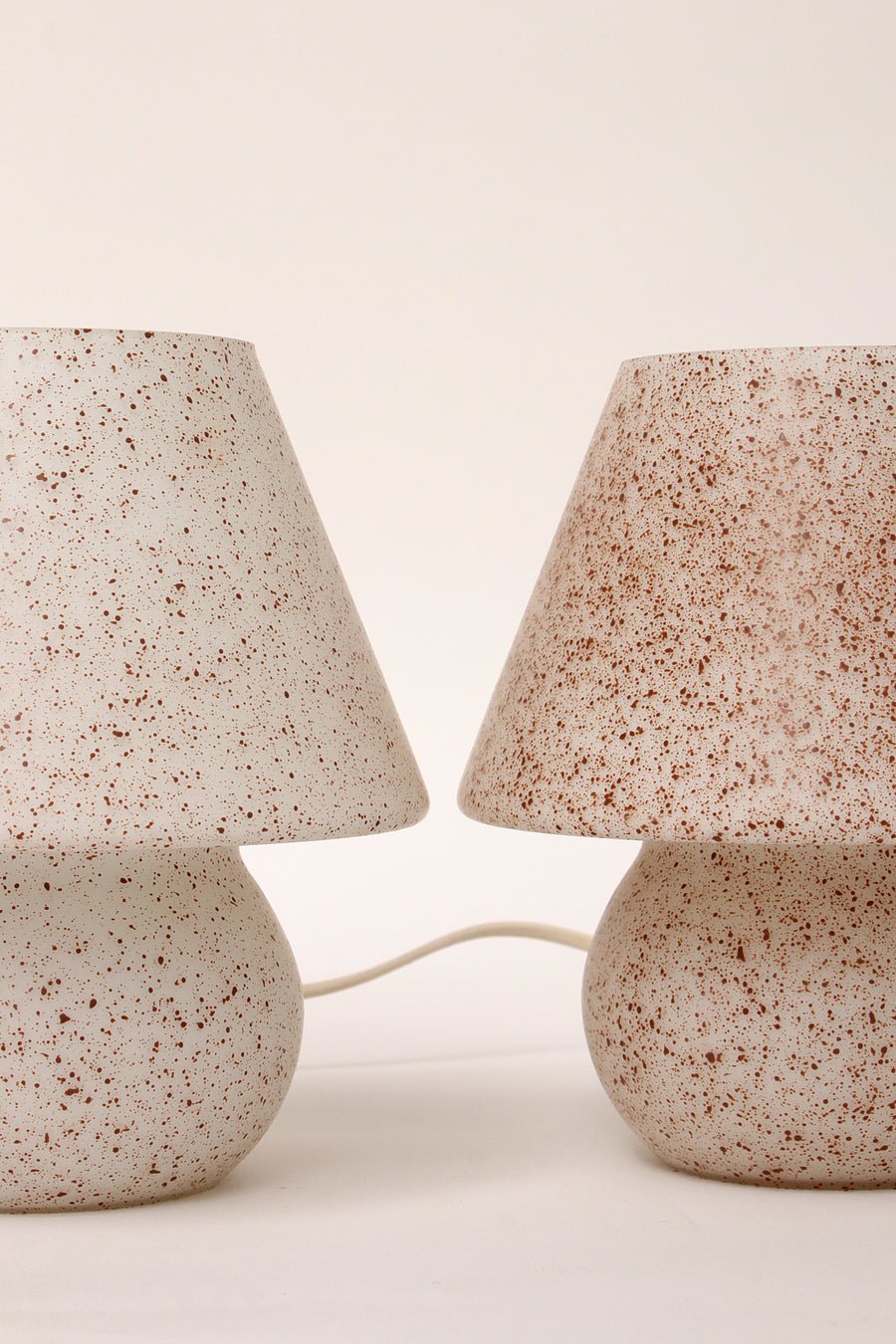 Vintage Glass Mushroom Table Lamps - 1960s Germany - COLLECTORS RDAM