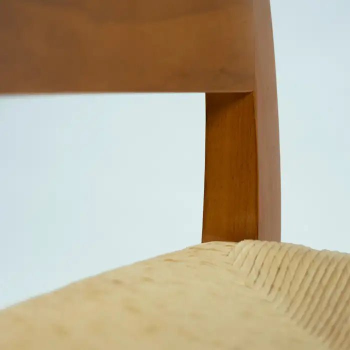 Walnut and papercord dining chairs by Molteni &C, stackable, 4, Italy 1990s - COLLECTORS RDAM